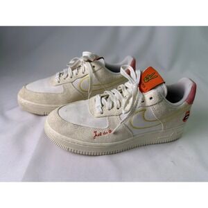 Nike Air Force‎ 1 07 Low Peace Rock N Roll White Sail Cream Suede Women Size 7